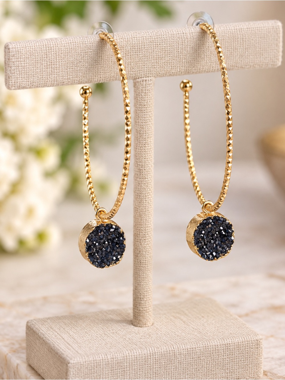 Druzy Hoop Earrings